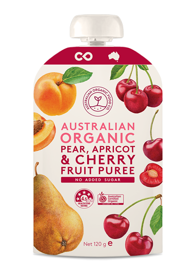 Australian Organic Food Co Fruit Puree - Pear, Apricot & Cherry