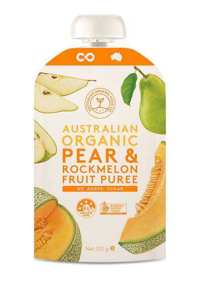 Australian Organic Food Co Fruit Puree - Pear & Rockmelon