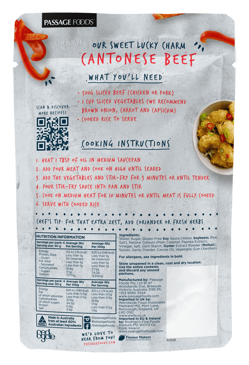 Aus Pantry Passage to Asia Cantonese Beef StirFry Sauce AUS PANTRY
