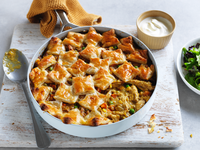 One Pan Chicken Korma Pie