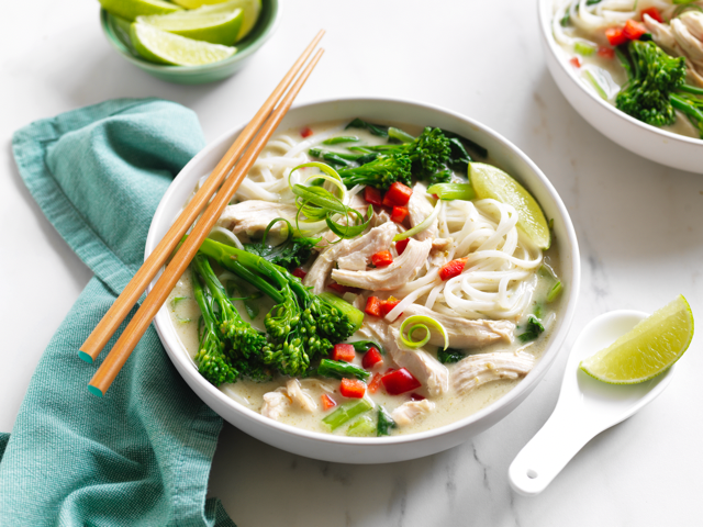 Green Thai Curry Chicken Noodle Soup