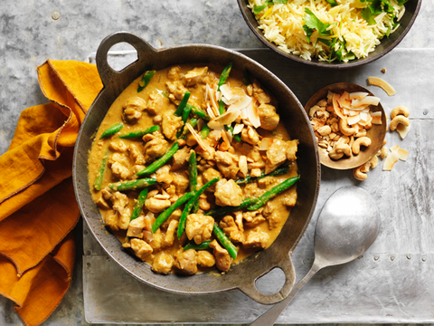 Sri Lankan Coconut & Cashew Chicken With Saffron Rice