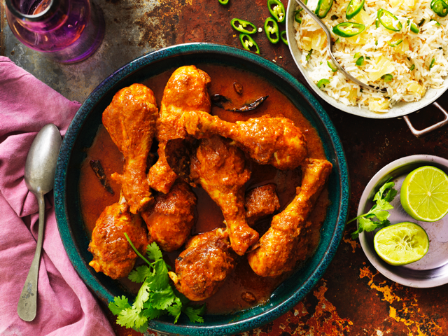 Tikka Masala Chicken Drumsticks With Pineapple & Coconut Rice