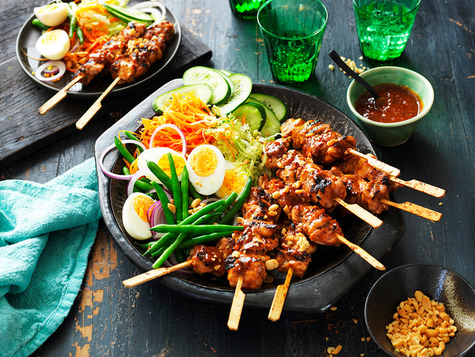 Chicken Satay Skewers With Gado Gado