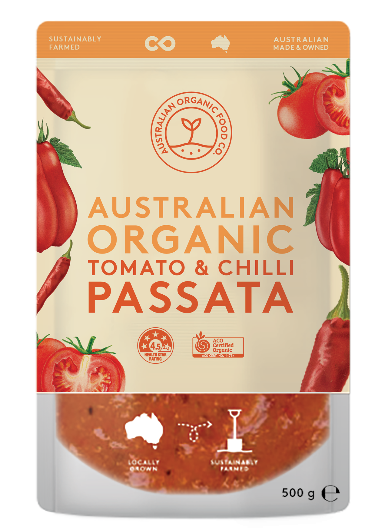 Australian Organic Food Co Tomato & Chilli Passata