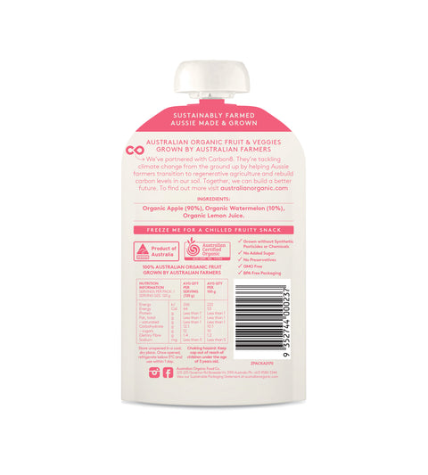 Australian Organic Food Co Fruit Puree - Apple & Watermelon