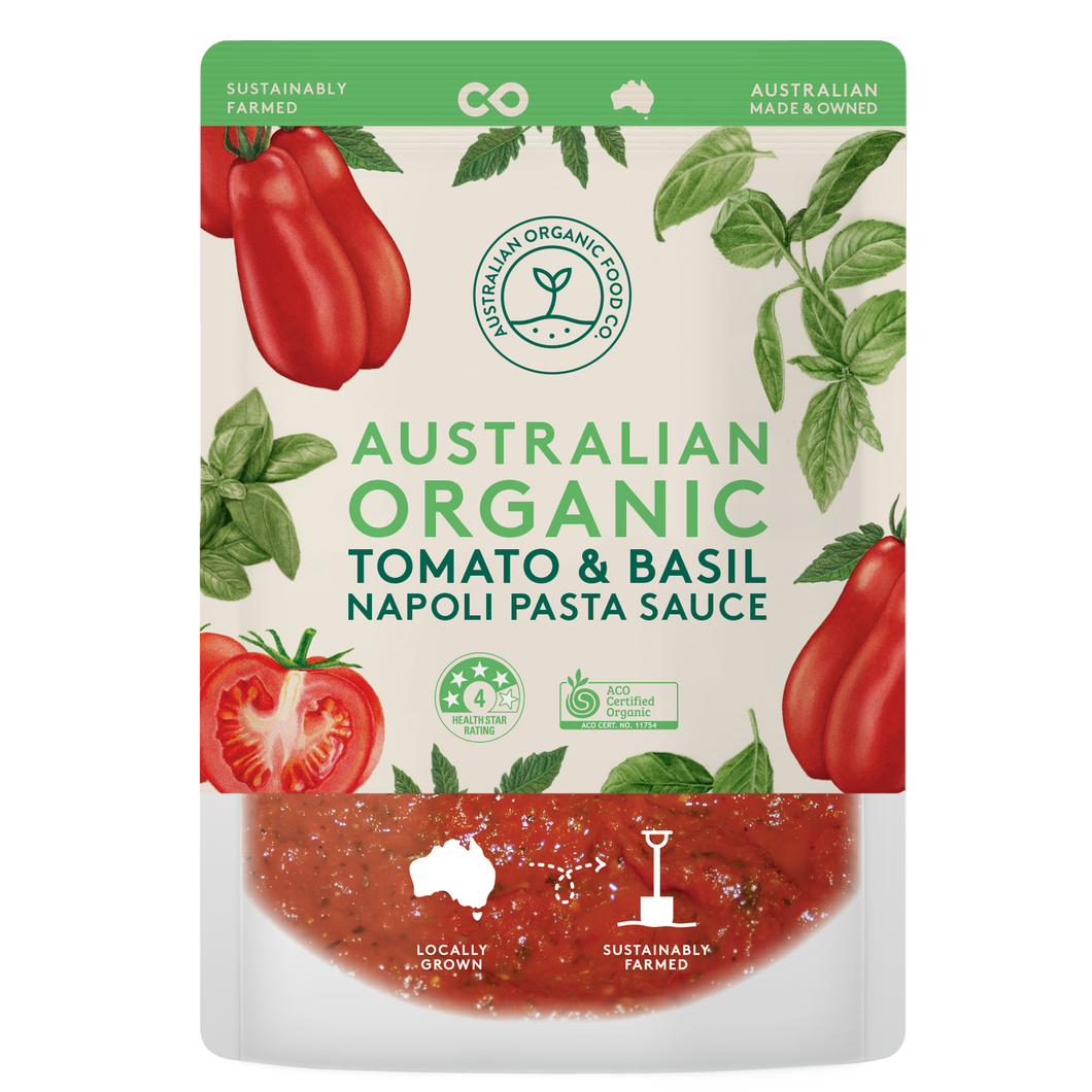 Australian Organic Food Co Tomato Napoli with Basil Pasta Sauce