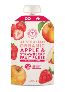 Australian Organic Food Co Fruit Puree - Apple & Strawberry