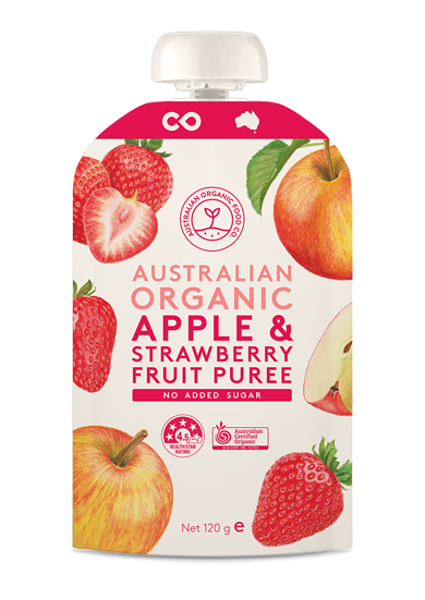 Australian Organic Food Co Fruit Puree - Apple & Strawberry