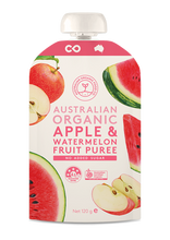 Load image into Gallery viewer, Australian Organic Food Co Fruit Puree - Apple &amp; Watermelon
