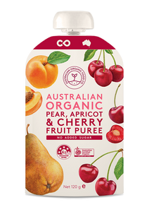 Australian Organic Food Co Fruit Puree - Pear, Apricot & Cherry
