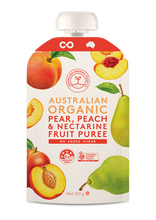Load image into Gallery viewer, Australian Organic Food Co Fruit Puree - Pear, Peach &amp; Nectarine
