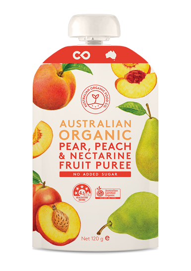 Australian Organic Food Co Fruit Puree - Pear, Peach & Nectarine