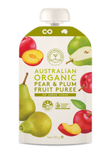Load image into Gallery viewer, Australian Organic Food Co Fruit Puree - Pear &amp; Plum Fruit Puree
