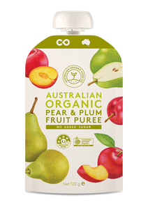 Australian Organic Food Co Fruit Puree - Pear & Plum Fruit Puree