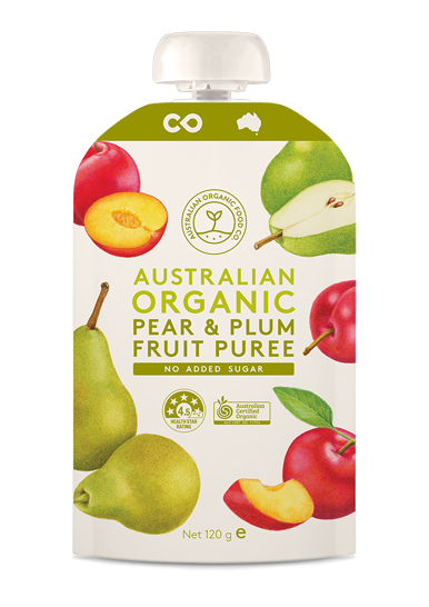 Australian Organic Food Co Fruit Puree - Pear & Plum Fruit Puree