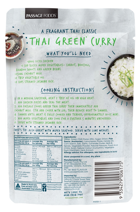 Passage to Asia - Thai Green Curry Simmer Sauce