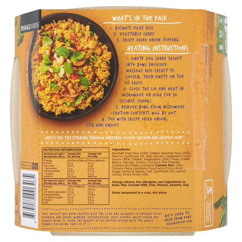 Passage to India - Veg Curry Bowl Cashew Korma