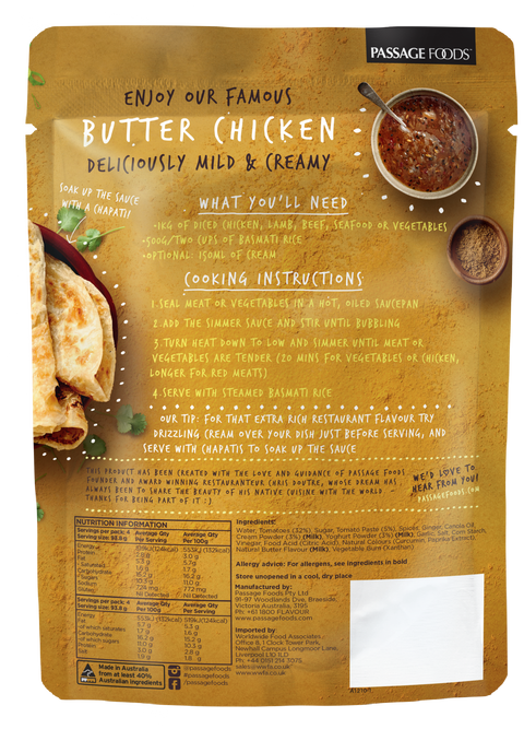 Passage to India - Butter Chicken Simmer Sauce