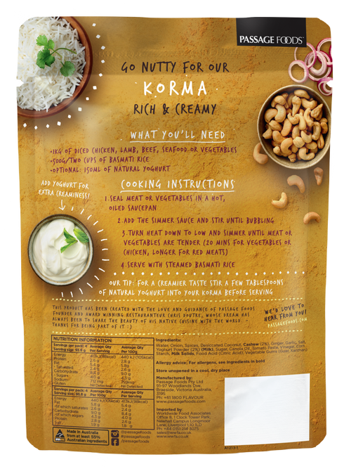 Passage to India - Korma Curry Simmer Sauce
