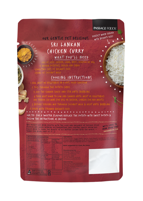Passage to Sri Lanka - Chicken Curry Simmer Sauce
